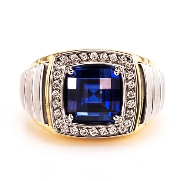 Diamond and deals sapphire mens ring